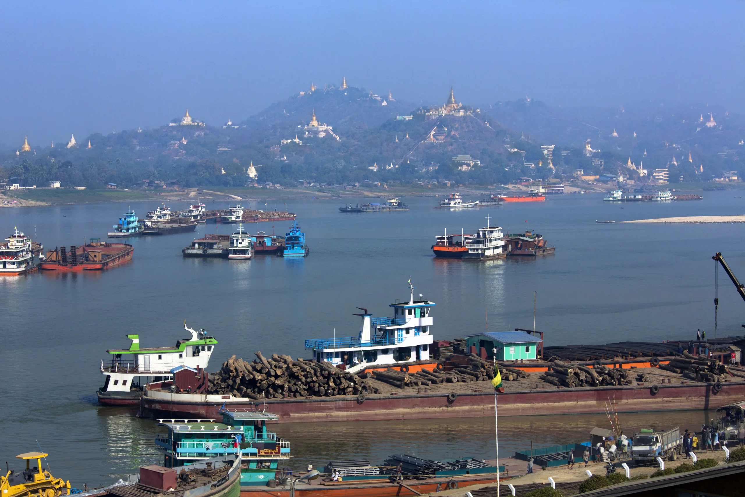 Irrawaddy river and city of sagaing myanmar 2026 03 24 14 10 13 utc